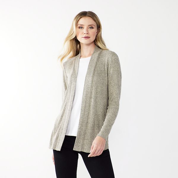 Women's Nine West Fuzzy Ribbed Cardigan