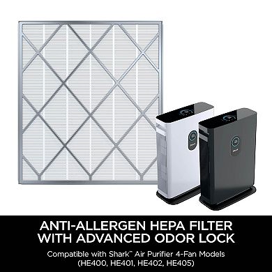 Shark Air Purifier 4 Fan Anti-Allergen HEPA Filter with Advanced Odor Lock (HE4FKPET)