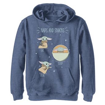 Boys 8-20 Star Wars The Mandalorian The Child aka Baby Yoda Naps And Snacks Doodles Graphic Hoodie