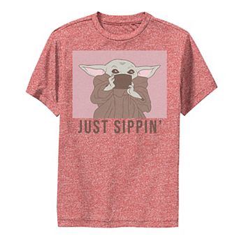 Boys 8-20 Star Wars The Mandalorian The Child aka Baby Yoda Just Sippin' Performance Graphic Tee