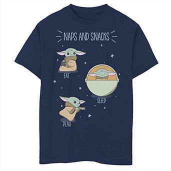 Boys 6-20 Star Wars The Mandalorian The Child aka Baby Yoda Naps And Snacks Doodles Graphic Tee