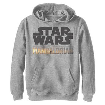 Boys 8-20 Star Wars The Mandalorian Show Logo Stack Graphic Hoodie