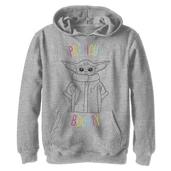 Boys 8-20 Star Wars The Mandalorian The Child aka Baby Yoda Precious Bounty Outline Graphic Hoodie
