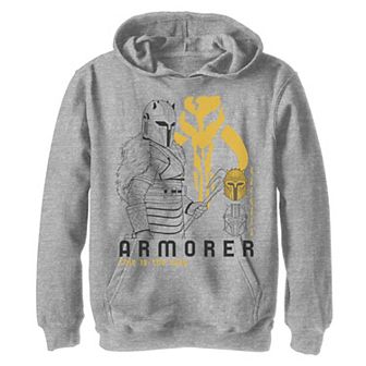 Boys 8-20 Star Wars The Mandalorian Armorer Line Art Graphic Hoodie