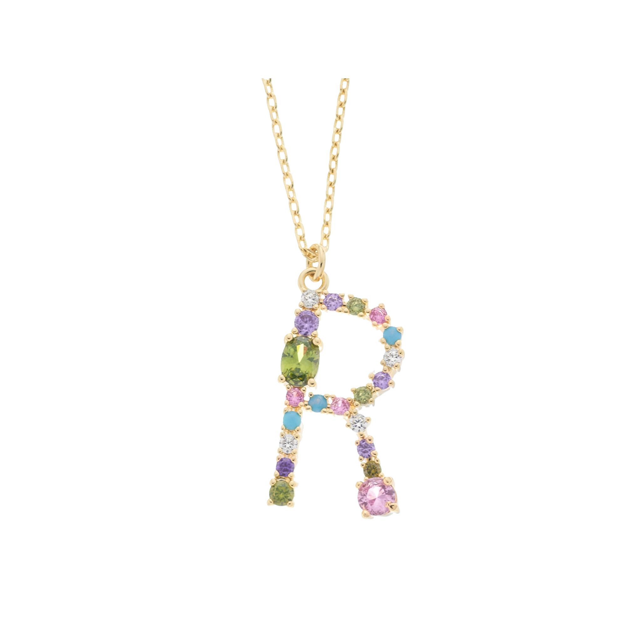 City Luxe Gold Tone Cubic Zirconia Initial Pendant Necklace, Womens, Gold 