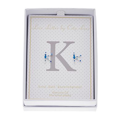 City Luxe Silver Tone Cubic Zirconia Initial Stud Earrings