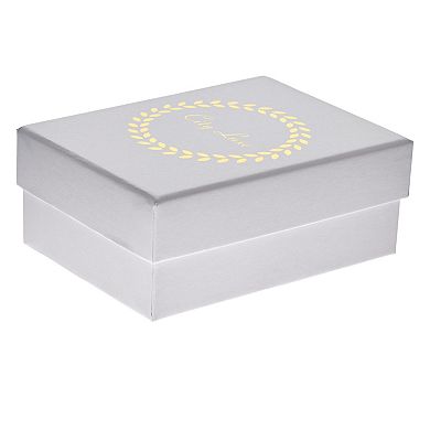 City Luxe Gold Tone Abalone Initial Disk Chain Band Ring
