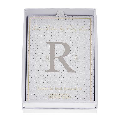 City Luxe Silver Tone Cubic Zirconia Pave Initial Stud Earrings