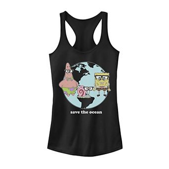 Juniors' SpongeBob SquarePants Gary & Patrick Save The Ocean Tank Top