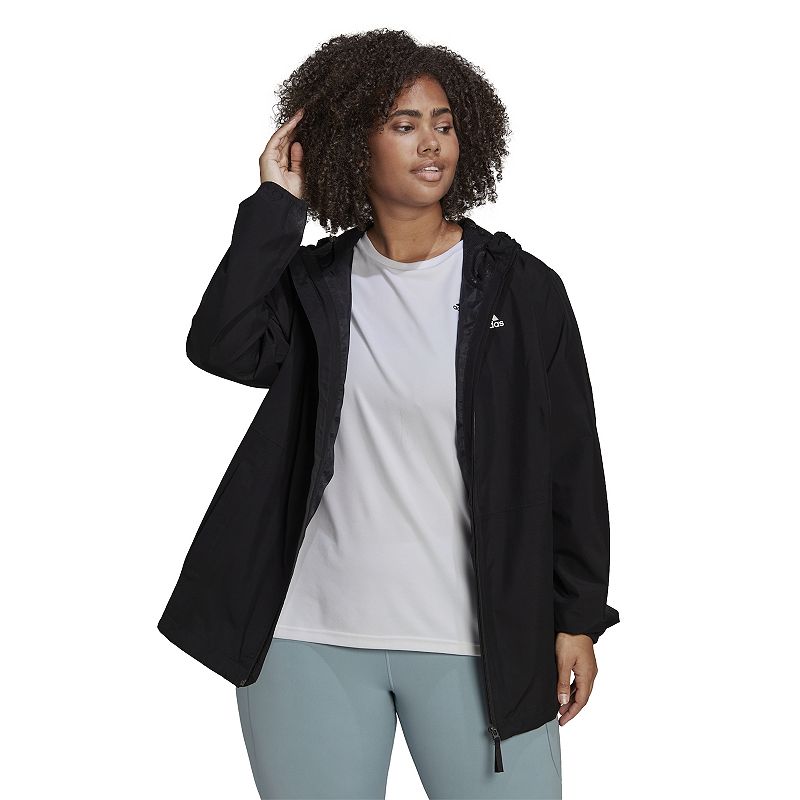 Plus Size adidas Essential Rain Jacket, Womens, Size: 1XL, Black