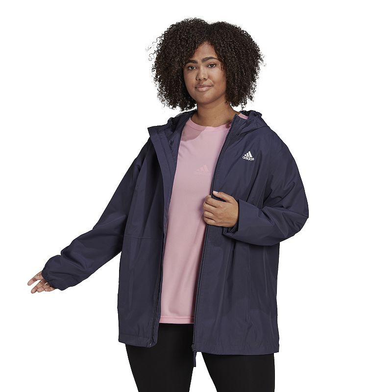 Plus Size adidas Essential Rain Jacket, Womens, Size: 1XL, Blue