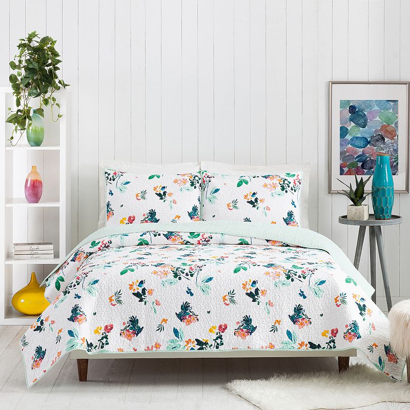 Makers Collective Creative Ingrid Daydreaming Quilt Set with Shams, Green, 