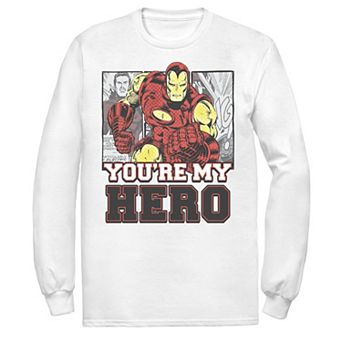 Men's Marvel Avengers Iron Man You're My Hero Comic Panels Tee