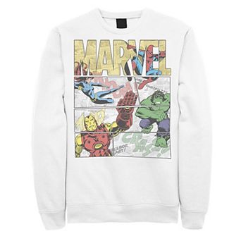 Men's Marvel Retro Avengers Comic Panel Build-Up Sweatshirt