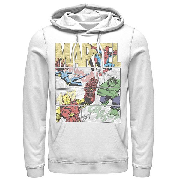 Men s Marvel Retro Avengers Comic Panel Build Up Hoodie