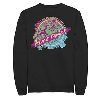 Men's Marvel Black Panther Neon Paint Splatter Sweatshirt