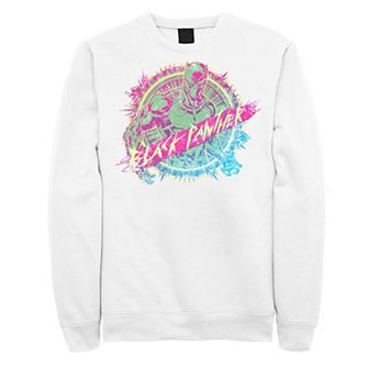 Men's Marvel Black Panther Neon Paint Splatter Sweatshirt