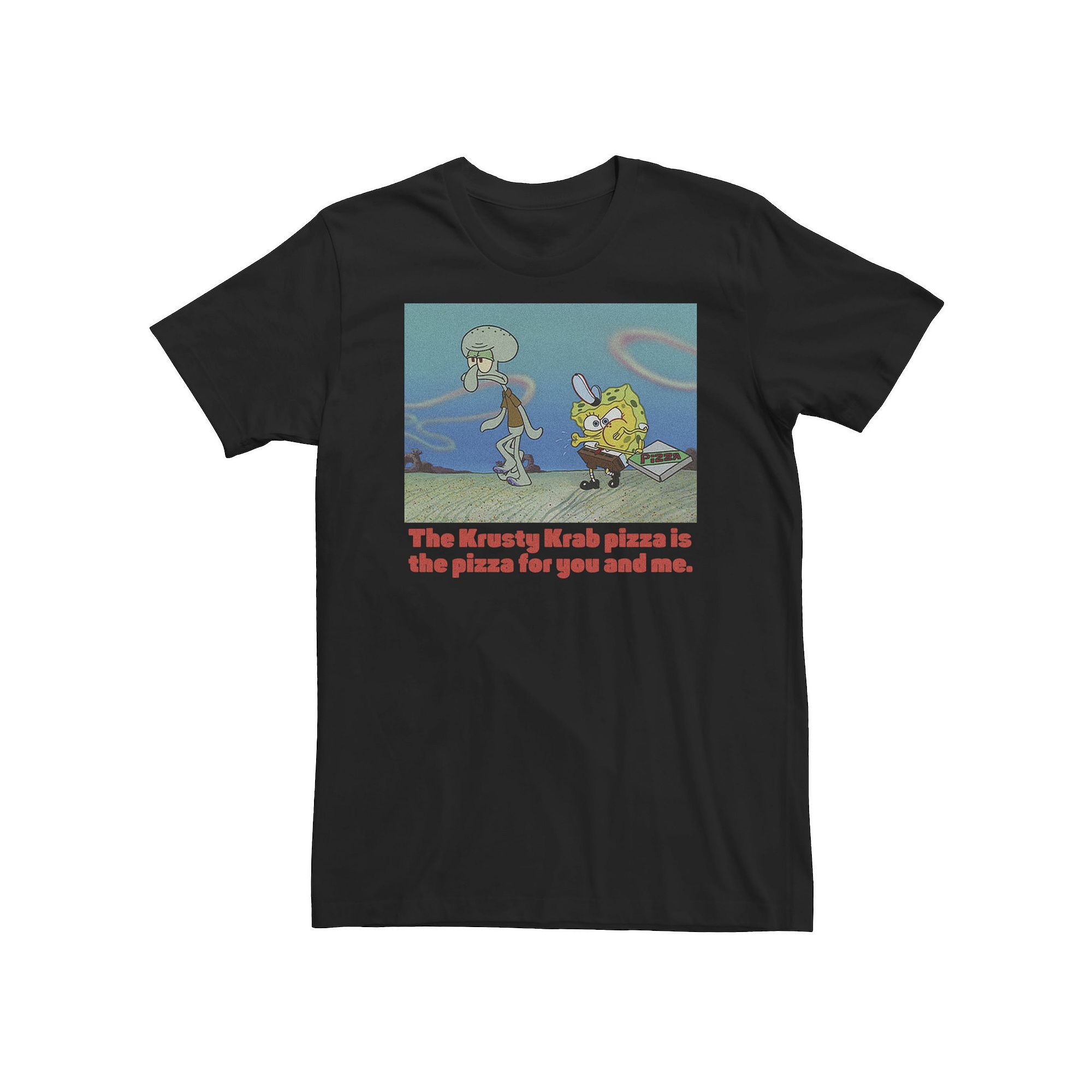 Big & Tall SpongeBob SquarePants SpongeBob and Squidward Pizza Tee, Mens, 