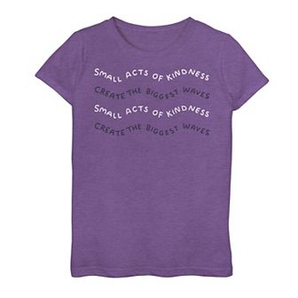 Girls 7-16 Small Act Of Kindness Wavy Text Tee