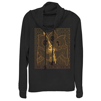 Juniors' Star Wars The Mandalorian Jawa Egg Cowlneck Graphic Lightweight Long Sleeve