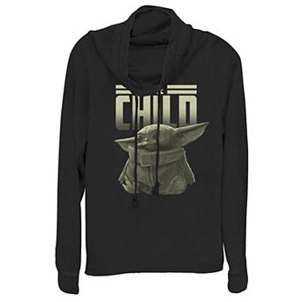 Juniors' Star Wars The Mandalorian Baby Yoda - The Child Cowlneck Graphic Lightweight Long Sleeve