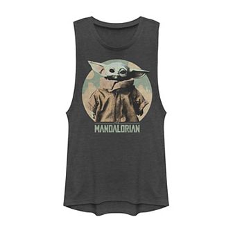 Juniors' Star Wars The Mandalorian The Child aka Baby Yoda Faded Muscle Tank Top