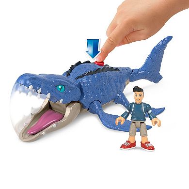 Fisher-Price Jurassic World Camp Cretaceous Mosasaurus & Kenji Action Figures Set