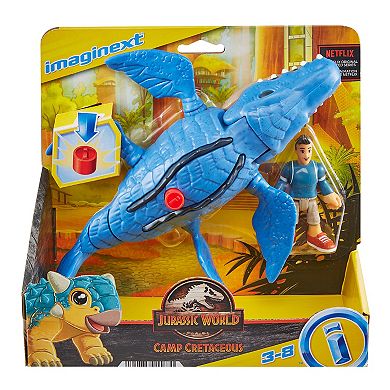 Fisher-Price Jurassic World Camp Cretaceous Mosasaurus & Kenji Action Figures Set