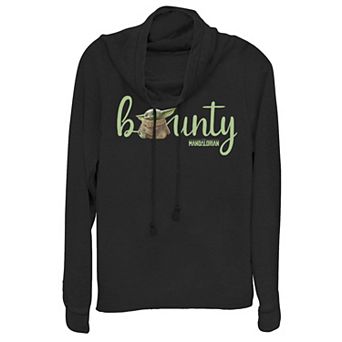 Juniors' Star Wars The Mandalorian The Child aka Baby Yoda Bounty Cowlneck Graphic Lightweight Long Sleeve