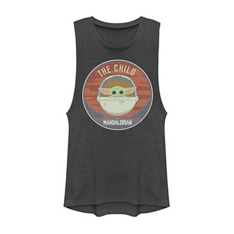 Juniors' Star Wars The Mandalorian The Child aka Baby Yoda Bassinet Muscle Tank Top