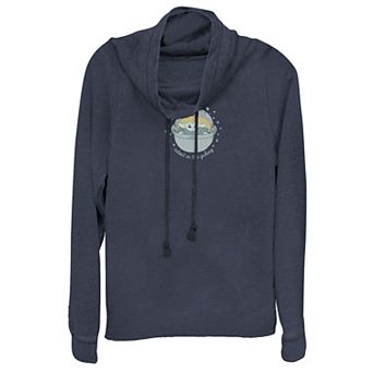 Juniors' Star Wars: The Mandalorian The Child aka Baby Yoda Cutest In The Galaxy Cowlneck Graphic Lightweight Long Sleeve
