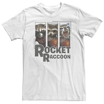 Big & Tall Marvel Guardians Of The Galaxy Rocket Raccoon Portrait Panels Tee