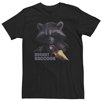 Big & Tall Marvel Guardians Of The Galaxy Rocket Raccoon Portrait Overlay Tee