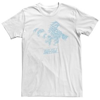 Big & Tall Marvel Rocket Raccoon Distressed Blue Hue Portrait Tee