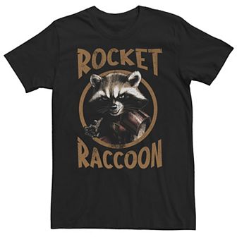 Big & Tall Marvel Guardians Of The Galaxy Rocket Raccoon Circle Portrait Tee