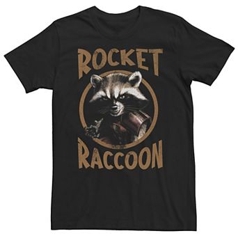 Big & Tall Marvel Guardians Of The Galaxy Rocket Raccoon Circle Portrait Tee