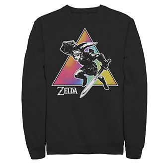 Men's Zelda Link Tie Dye Triangle Portrait Sweatshirt