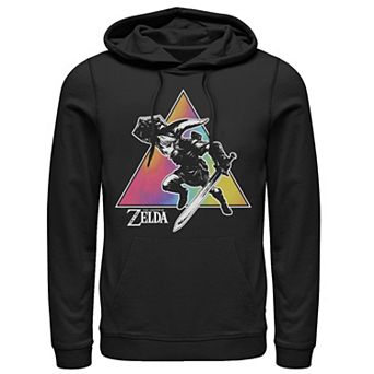 Men's Zelda Link Tie Dye Triangle Portrait Hoodie
