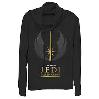 Juniors' Star Wars Jedi Fallen Order Crest Symbol Cowlneck Graphic Lightweight Long Sleeve