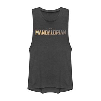 Juniors' Star Wars The Mandalorian Title Logo Muscle Graphic Tank Top