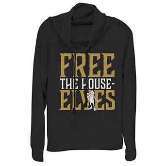 Juniors' Harry Potter Dobby Free The House-Elves Cowlneck Graphic Lightweight Long Sleeve