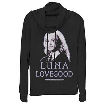 Juniors' Harry Potter Luna Lovegood Graphic Cowlneck Graphic Lightweight Long Sleeve