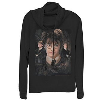 Juniors' Harry Potter Chamber Of Secrets Ron & Hermione Graphic Cowlneck Graphic Lightweight Long Sleeve