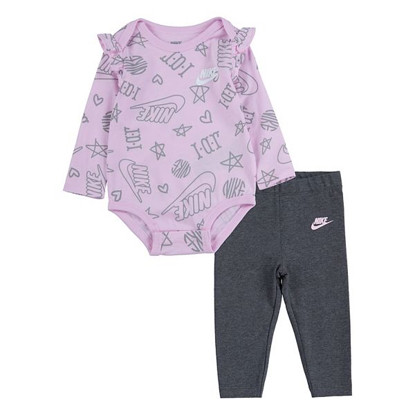 Baby Girl Nike Flutter Sleeve Bodysuit & Leggings Set