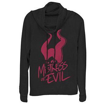 Disney Maleficent Juniors' Mistress Of Evil Stamp Cowlneck Graphic Lightweight Long Sleeve