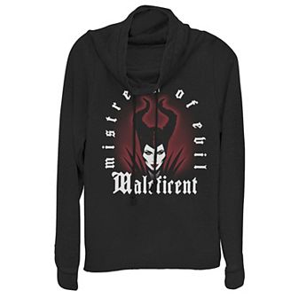 Disney's Maleficent Juniors' Mistress Of Evil Cowlneck Graphic Lightweight Long Sleeve