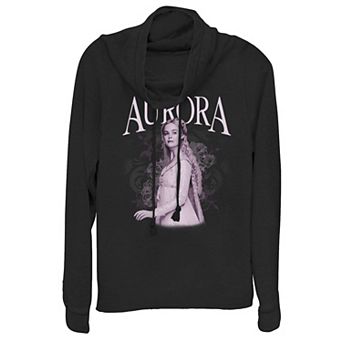 Disney's Maleficent Juniors' Mistress Of Evil Aurora Graphic Cowlneck Graphic Lightweight Long Sleeve