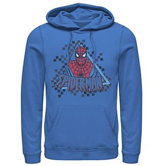 Men's Marvel Spider-Man Checkerboard Retro Portrait Hoodie