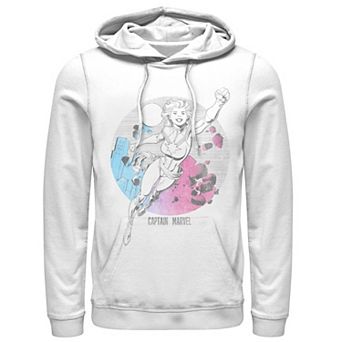 Men's Captain Marvel Comic Skyline Portrait Hoodie