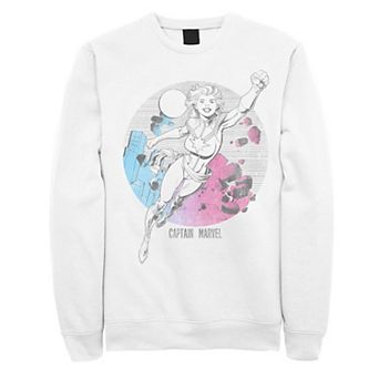 Men's Captain Marvel Comic Skyline Portrait Sweatshirt